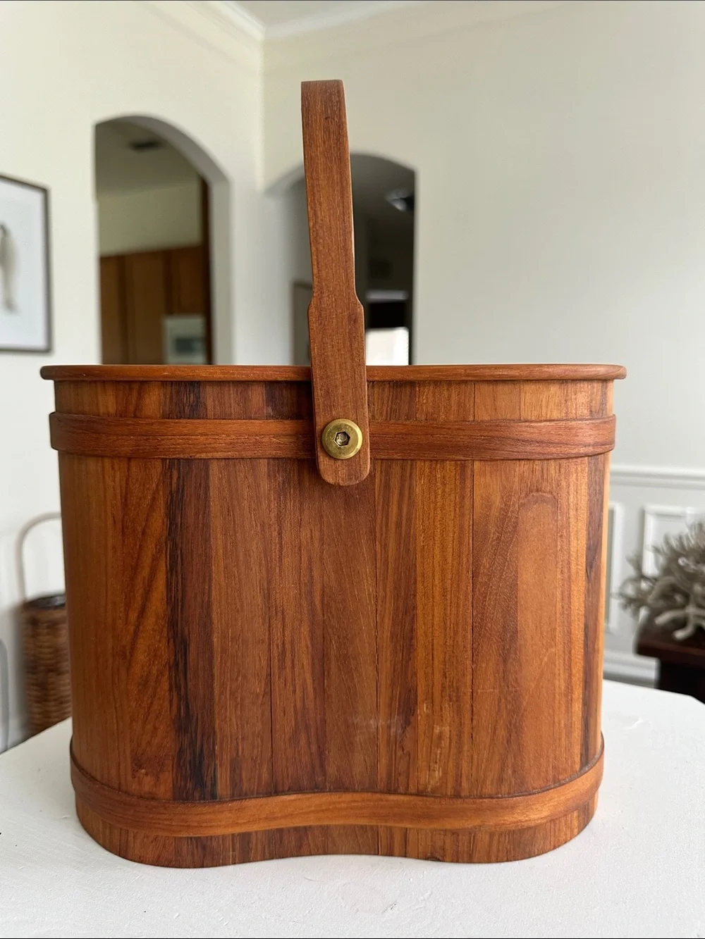 Vintage Teak wood Wine caddy from 1960s